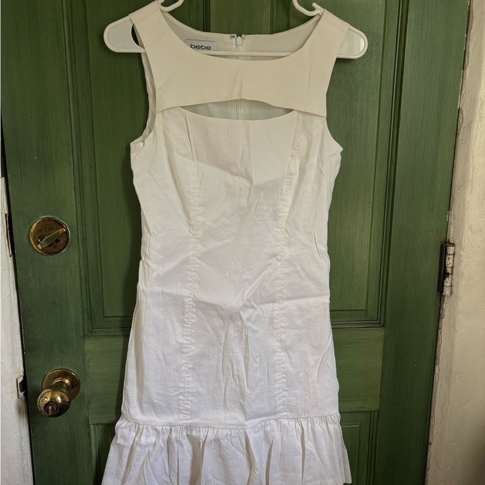 Bebe White Cutout Mini Dress